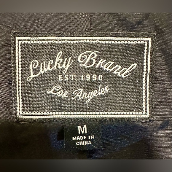 Lucky Brand Wool Blend Pea Coat Black Gray Double-Breasted Button-Up Jacket Sz M - Picture 9 of 15